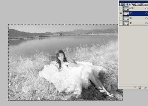 Photoshop打造红外线风格外景婚片