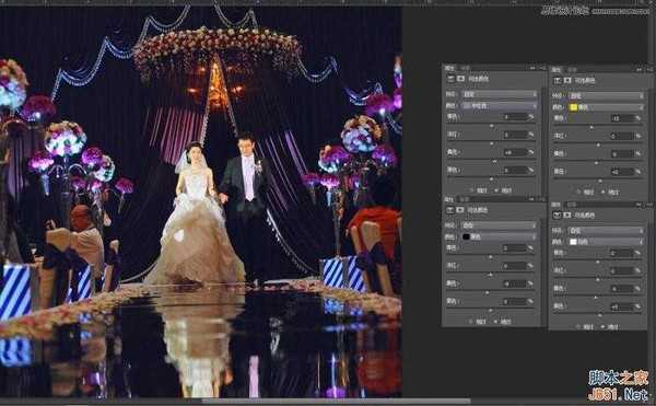 Photoshop详细解析室内婚片婚宴的整体色彩处理教程